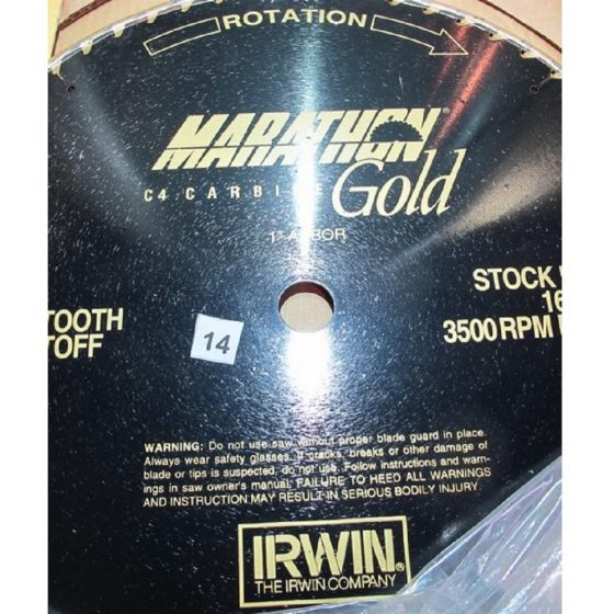 Irwin Marathon Carbide Gold 16' x 60t 16380 Coast Machinery Group