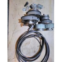 Used Assortment of Cogged Belt Drive Pulleys & Belts (6)