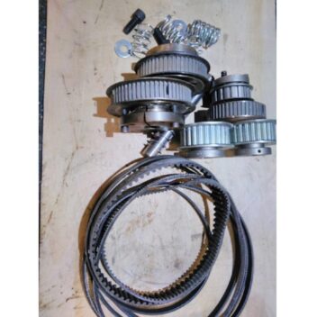 Used Assortment of Cogged Belt Drive Pulleys & Belts (6)