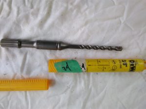Used TWO flute carbide splined concrete drill Dewalt