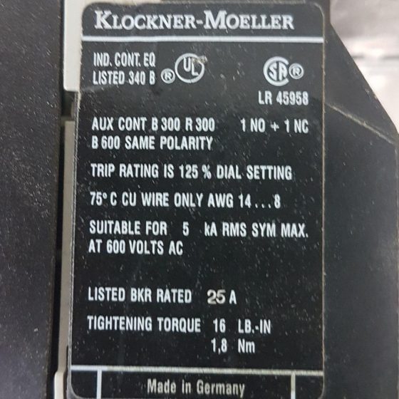 Klockner Moeller Overhead Relay Z00-1