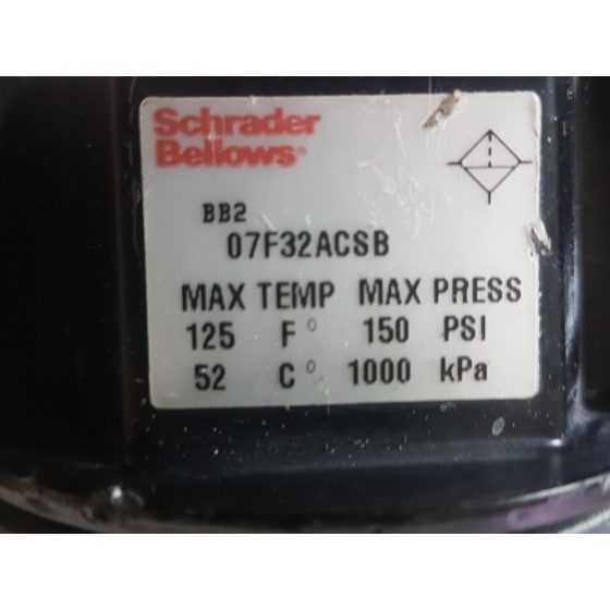 Schrader Bellows Pneumatic Valve 07F32ACSB 07R313ACS8