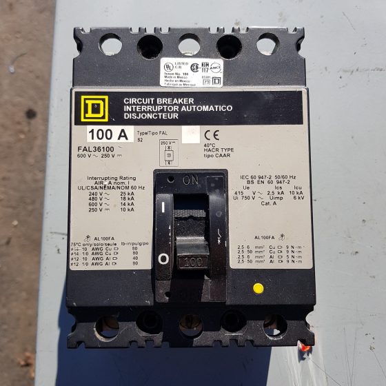 Square D Thermal circuit breaker FAL36100 Coast Machinery Group