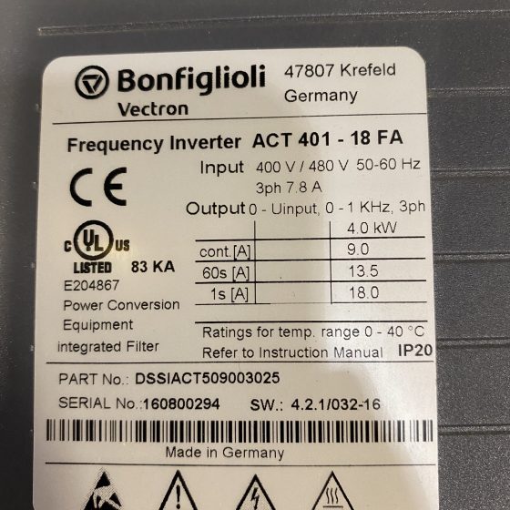 Bonfiglioli Frequency inverter ACT 401-18FA
