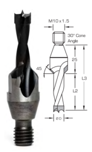 D50PS05L Threaded Shank Countersink Dowel Drills