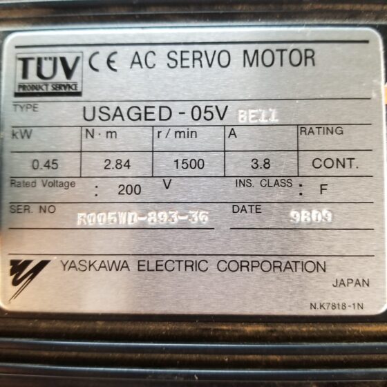 Yaskawa Electric Corp. USAGED-05V BE11 Servo Motor
