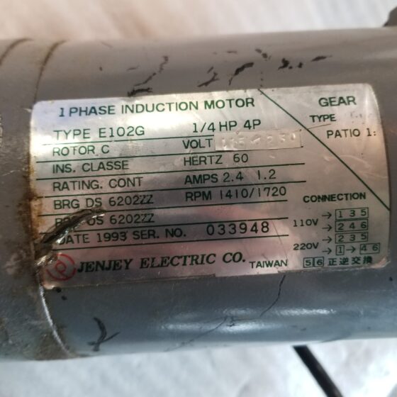 Jenjey Electric Co. E102G Induction Motor