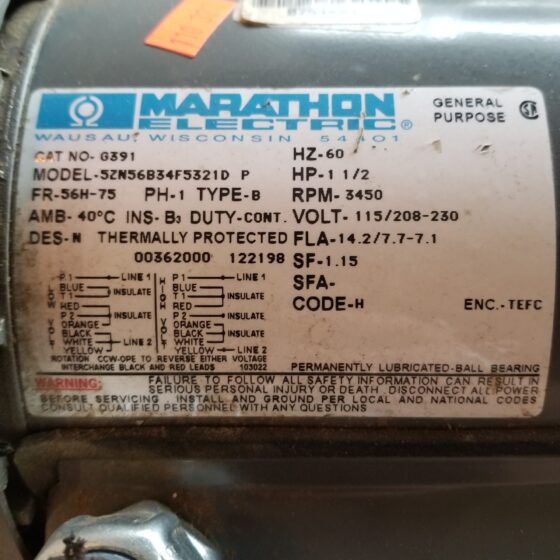 Marathon G391 1 1/2 HP Electric Motor