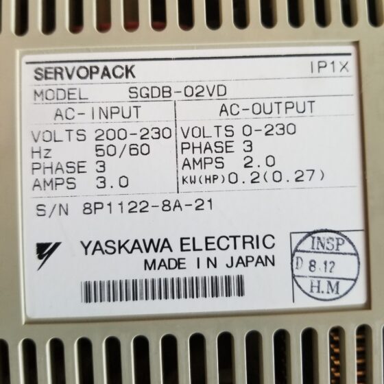 Yaskawa Electric Corp. SGDB-02VD Servopack