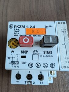 Used Klockner Moeller PKZM 1-2-4 With Aux. Motor Protect Switch