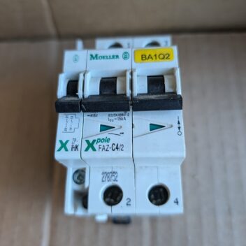 Used Klockner Moeller FAZ-C4 2 Miniature Circuit Breaker with Aux Switch