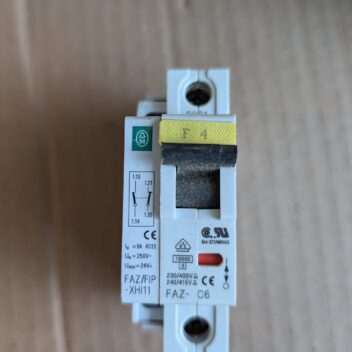 Used Moeller C6 FAZ-Fip-XH111  Circuit Breaker with Aux Switch