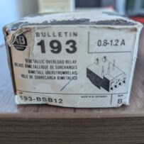 Used Allen Bradley 193 Bimmetallic Overload Relay Switch 193-BSB12 1.2A