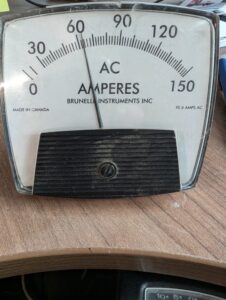 Used Brunette Instruments AC Amperes Panel Meter 0-150 AC Amp