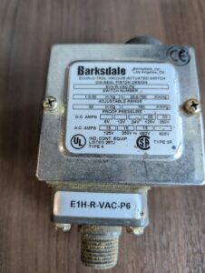 Used Barksdale Econ-O-Trol Vacum Actuated Switch DIA-Seal Piston design E1H-R-VAC-P6