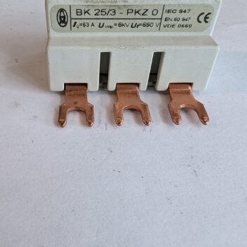 Used Moeller 3 Point Bus Bar BK 25-3-PKZ0 60A 500VAC