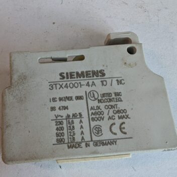 Used Siemens Auxiliary Switch 3TX4001-4A 600VAC Max
