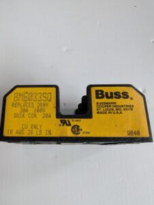 Used Bussmann BM6033SQ Fuse Holder 30A 600V Used With 20A Fuses