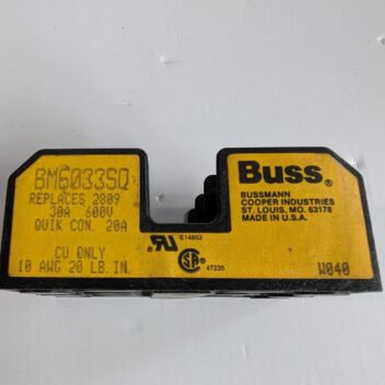 Used Bussmann BM6033SQ Fuse Holder 30A 600V Used With 20A Fuses