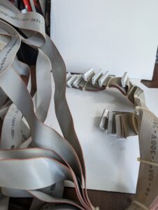 Used Ribbon Port Cable 10-48 Inch Long Pieces Clipped together  With 10 Port Clips300V Max 105 degrees Celsius