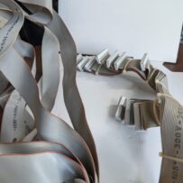 Used Ribbon Port Cable 10-48 Inch Long Pieces Clipped together  With 10 Port Clips300V Max 105 degrees Celsius