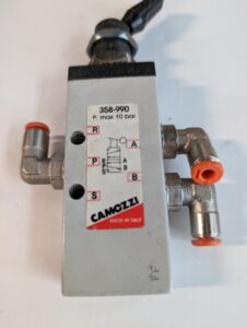 Used Camozzi Monstable Mech. Control valve 358-990 10 Bar Pressure 5 Ports