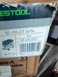 Used Festool Replacement Filter Bags For CT26 Dust Extractor FS496187