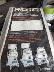 Used Ridgid Dry Pick Up Dust Bags VF3502