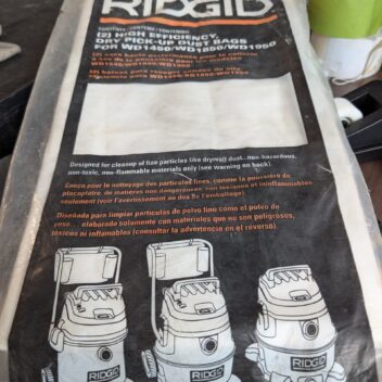 Used Ridgid Dry Pick Up Dust Bags VF3502