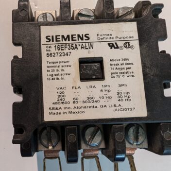 Used Siemens Furnas Definite Purpose Contact Block 16EF 35A ALW 120VAC
