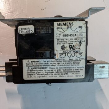 Used Siemens ALW Overload Relay 48GH 38A 600VAC Max