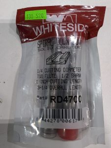 Used White Side Spiral Down cut 2 Flute RD4700 Pair New