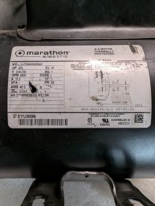 Used Marathon Electric Motor 5KCR49SN25B4Y 1Ph Compressor Style Motor