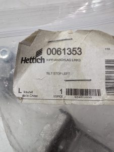 Used 130-756 Hettich Drill Tilt Stops 0061353 Left