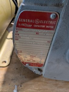 Used GE Electric Motor 2hp 1 ph 5KC184AG20671