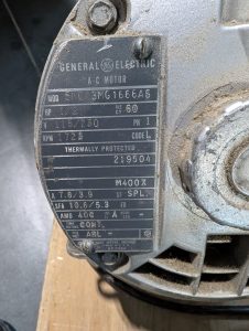 Used GE Electric Motor 1/2 HP Single Phase 5KC43MG1666AS