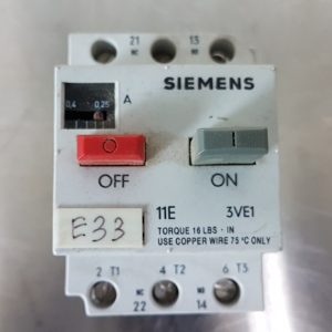 Used Siemens 3VE1010-2D Motor Starter & Protector