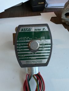 Used Asco 2 Way Solenoid Valve Red Hat 8210G34 half  Inch Five Eights Inch Orifice 150PSI