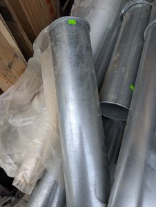Used Norfab Dust Collection Galv Pipe Sleeve Section 6QF x 29.6 Inch