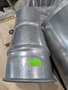 Used Nordfab Dust Collection Galv Reducer Section 4 inch to 2.75 Inch
