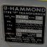 Used Hammond FX7P 10KVA 437-502V Transformer