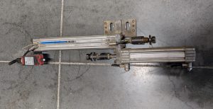 Used Rexroth 0822120005 & 0822120007 Dual Pneumatic Cylinders With Bernstein Limit Switch