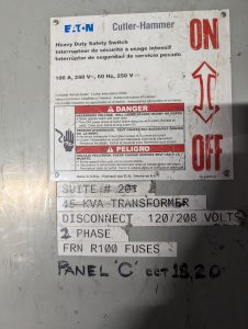Used Cutler Hammer 1HD323N HD Safety Switch 100A
