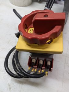 Used Sontheimer 4557006 Rotory Cam E-Stop Switch With Wire Harness Attached